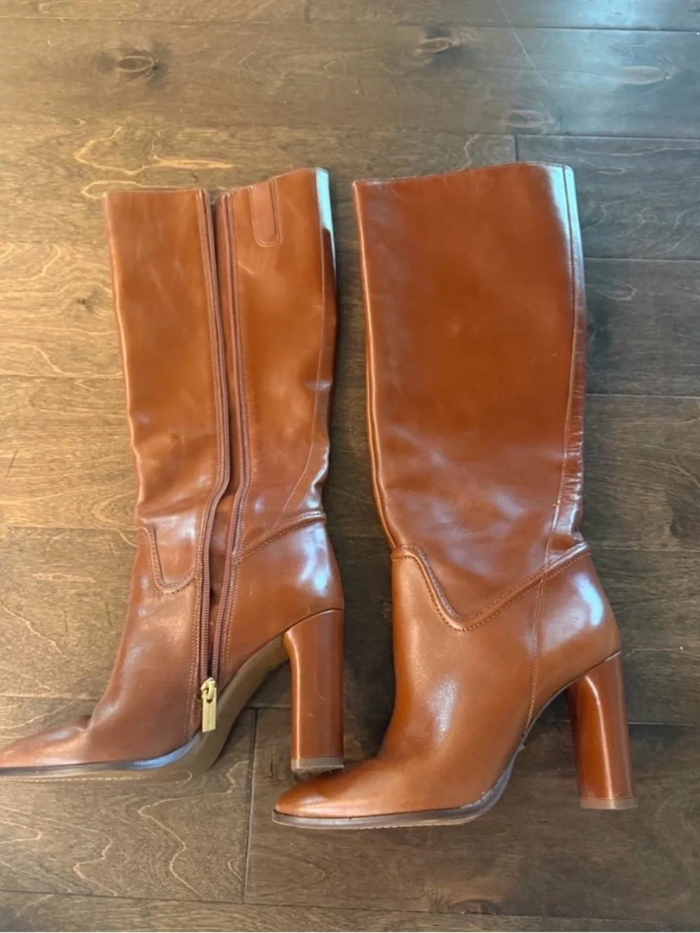 Vince Camuto Cognac Leather Over-The-Knee Boots
